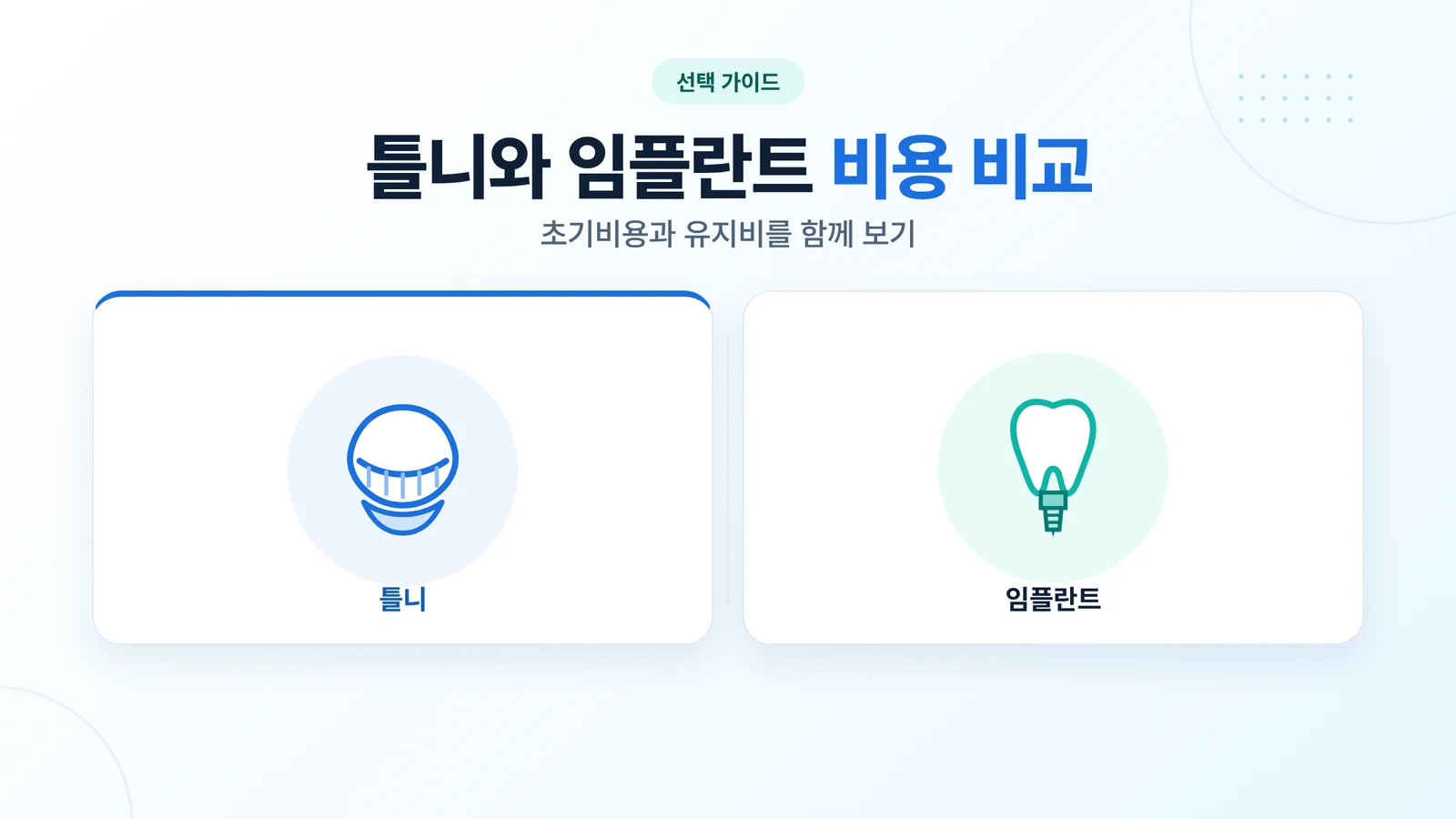 틀니와 임플란트 비용 비교 썸네일